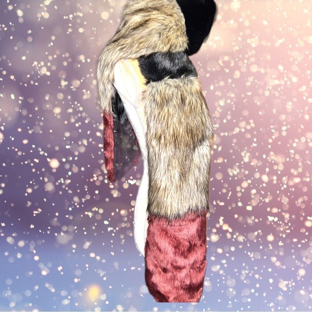 Faux fur tri colored wrap scarf! Nwot